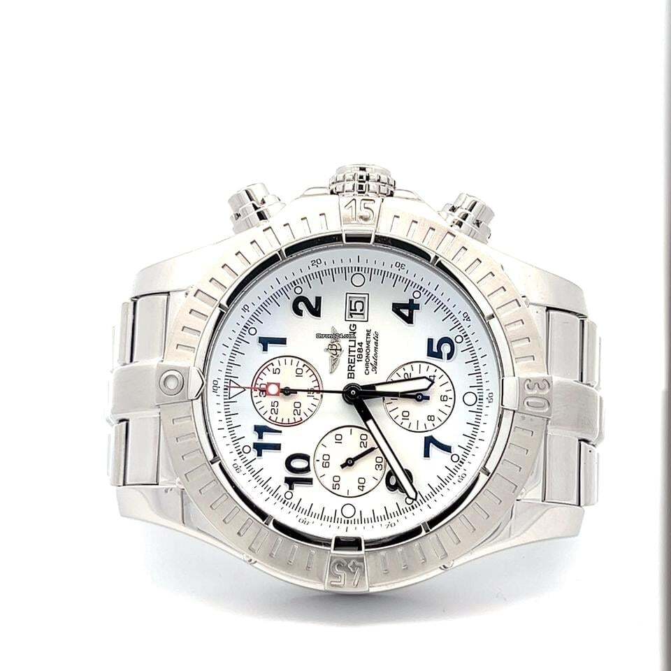 Breitling Super Avenger Automatic Men's Watch With Steel Case and Strap Authentic Luxury Timepiece