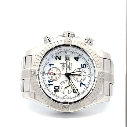 Breitling Super Avenger Automatic Men's Watch With Steel Case and Strap Authentic Luxury Timepiece