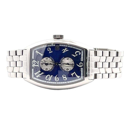 Franck Muller Master Banker Automatic Men's Watch With Steel Case and Strap Authentic Luxury Timepiece