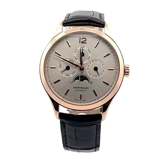 Montblanc Heritage Chronométrie Automatic Men's Watch Rose Gold Case With Leather Strap Authentic Luxury Timepiece