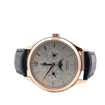 Montblanc Heritage Chronométrie Automatic Men's Watch Rose Gold Case With Leather Strap Authentic Luxury Timepiece