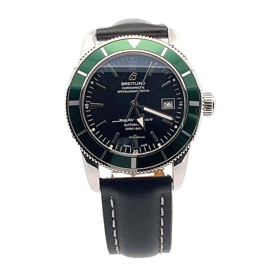 Breitling Superocean Heritage 42 Automatic Men's Watch Steel Case With Leather Strap Authentic Luxury Timepiece
