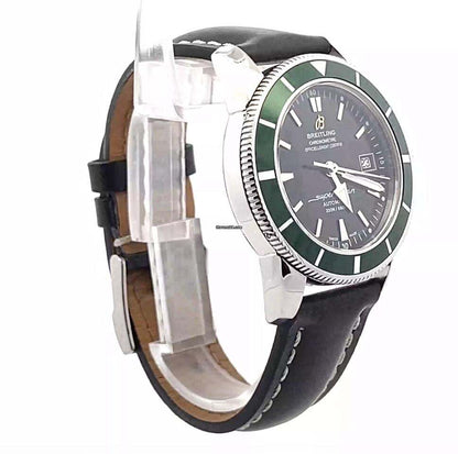 Breitling Superocean Heritage 42 Automatic Men's Watch Steel Case With Leather Strap Authentic Luxury Timepiece