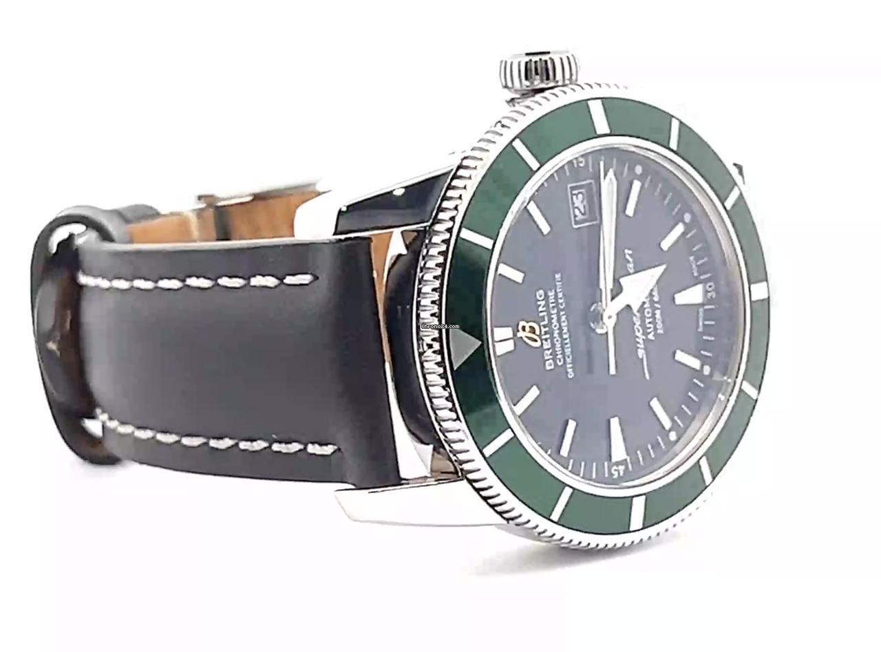 Breitling Superocean Heritage 42 Automatic Men's Watch Steel Case With Leather Strap Authentic Luxury Timepiece