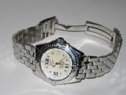 Breitling Wings Lady Quartz Women's Watch With Steel Case and Strap Authentic Luxury Timepiece