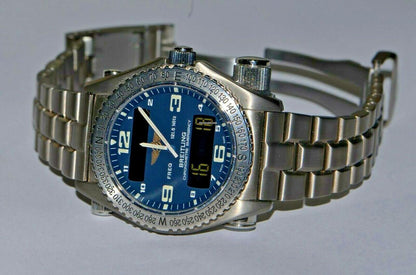 Breitling Emergency Quartz Men's Watch Titanium Case With Titanium Strap Authentic Luxury Timepiece