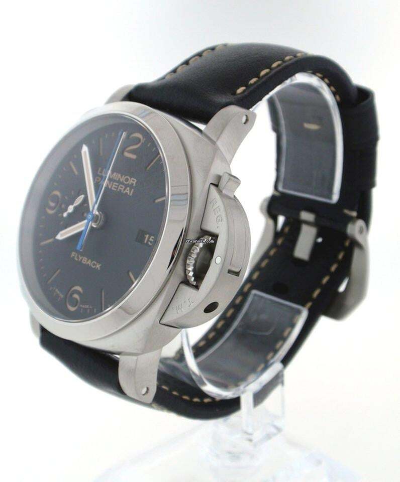 Panerai Luminor 1950 3 Days Chrono Flyback Automatic Men's Watch Steel Case With Leather Strap Authentic Luxury Timepiece