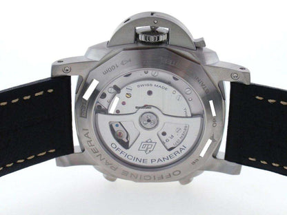 Panerai Luminor 1950 3 Days Chrono Flyback Automatic Men's Watch Steel Case With Leather Strap Authentic Luxury Timepiece