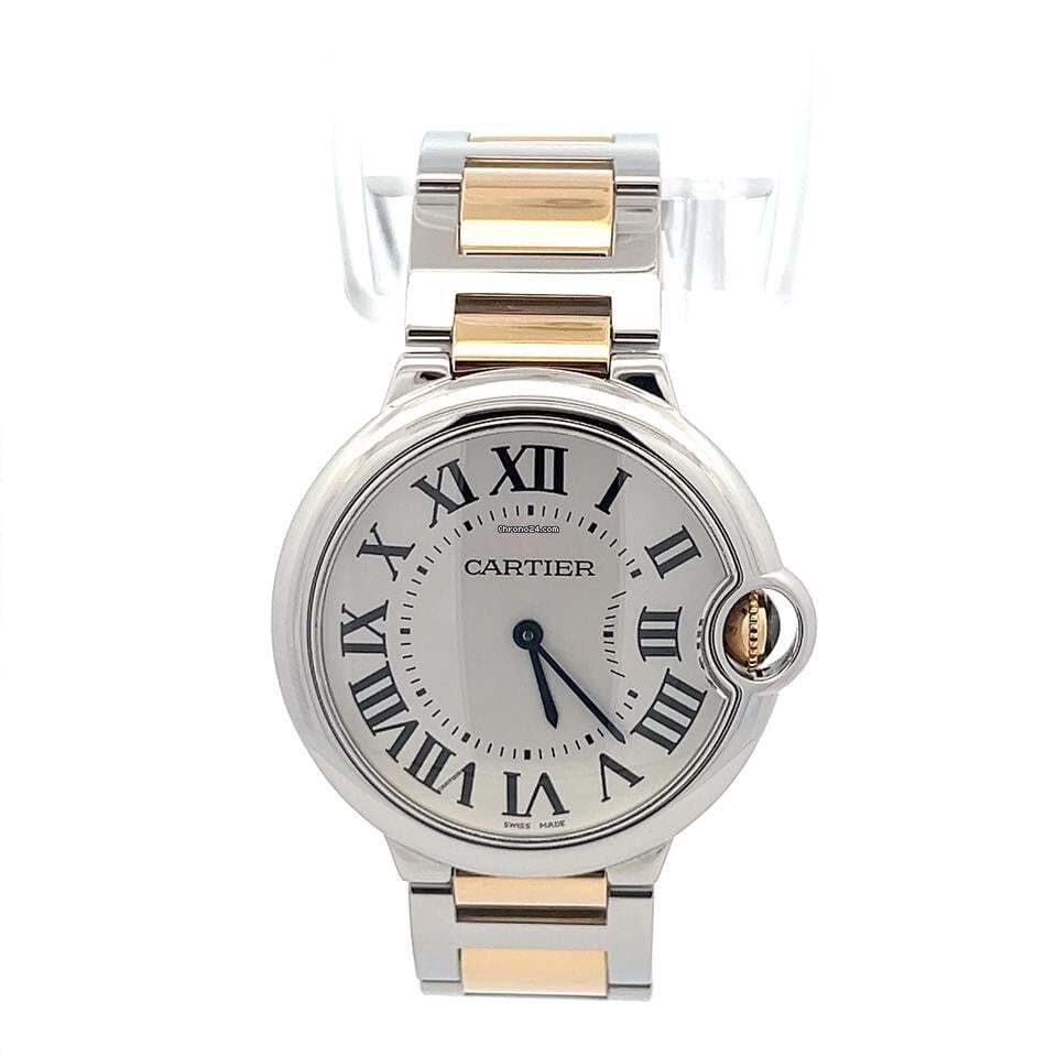 Cartier Ballon Bleu 36mm Quartz Women's Watch Gold/Steel Case With Gold/Steel Strap Authentic Luxury Timepiece