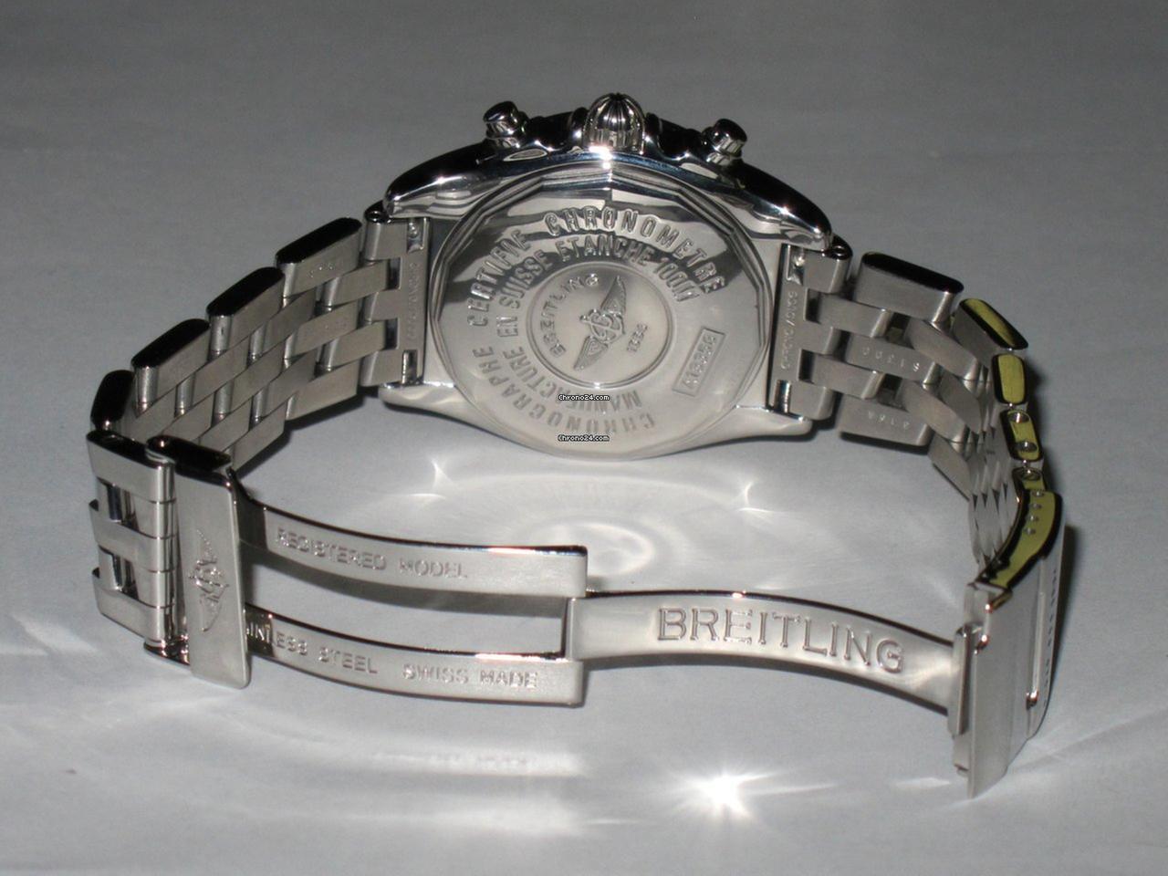 Breitling Chrono Cockpit Automatic Men's Watch With Steel Case and Strap Authentic Luxury Timepiece