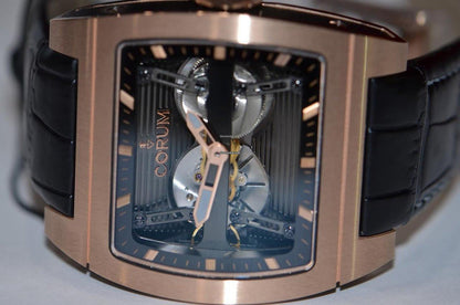 Corum Ti-Bridge Automatic Unisex Watch Rose Gold Case With Leather Strap Authentic Luxury Timepiece