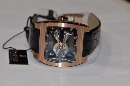 Corum Ti-Bridge Automatic Unisex Watch Rose Gold Case With Leather Strap Authentic Luxury Timepiece