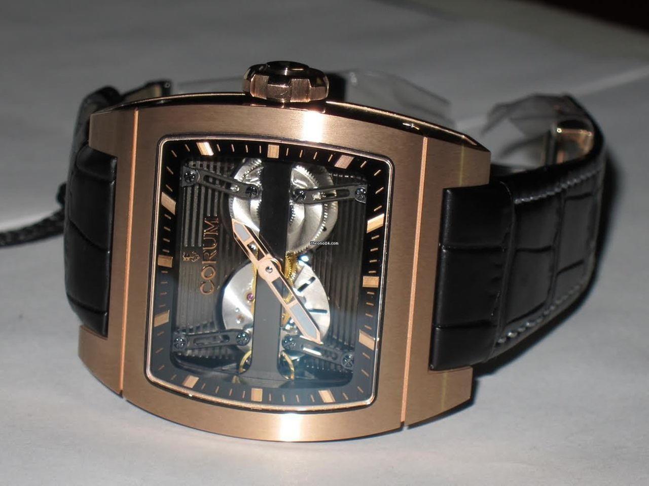 Corum Ti-Bridge Automatic Unisex Watch Rose Gold Case With Leather Strap Authentic Luxury Timepiece