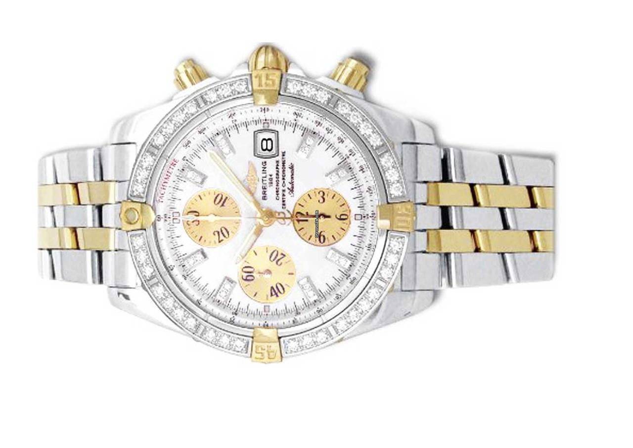 Breitling Chronomat Evolution Automatic Men's Watch Gold/Steel Case With Gold/Steel Strap Authentic Luxury Timepiece
