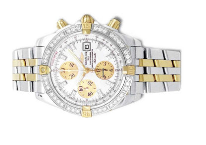 Breitling Chronomat Evolution Automatic Men's Watch Gold/Steel Case With Gold/Steel Strap Authentic Luxury Timepiece