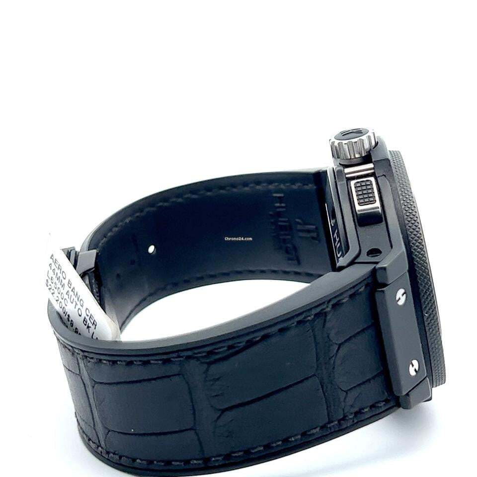 Hublot Big Bang Aero Bang Automatic Men's Watch Ceramic Case With Leather Strap Authentic Luxury Timepiece