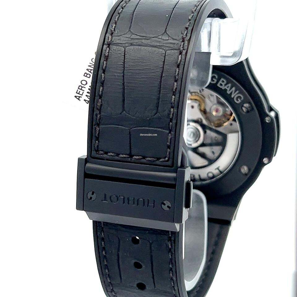 Hublot Big Bang Aero Bang Automatic Men's Watch Ceramic Case With Leather Strap Authentic Luxury Timepiece