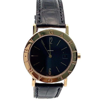 Quartz Women's Watch Yellow Gold Case With Leather Strap Authentic Luxury Timepiece