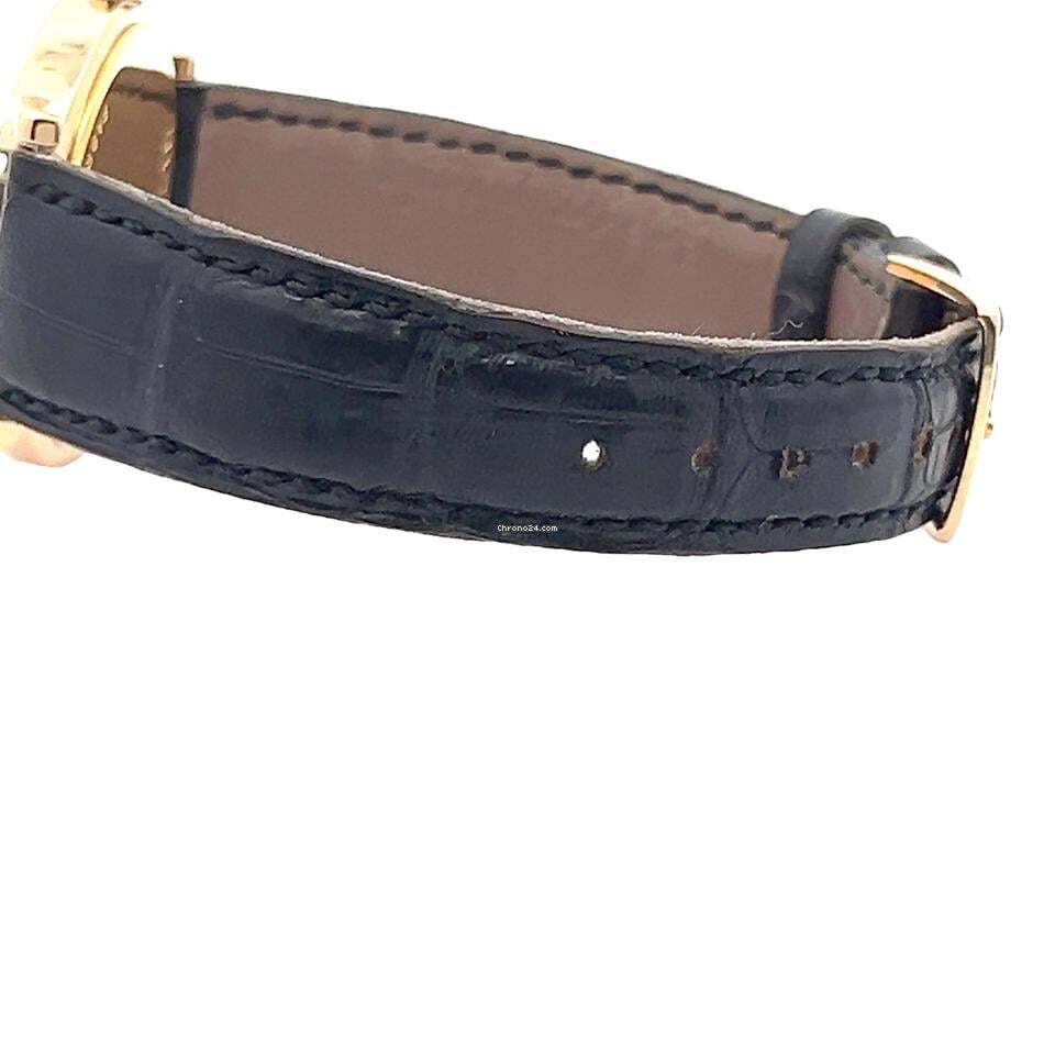 Quartz Women's Watch Yellow Gold Case With Leather Strap Authentic Luxury Timepiece