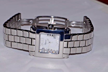Chopard Happy Sport Quartz Women's Watch With Steel Case and Strap Authentic Luxury Timepiece