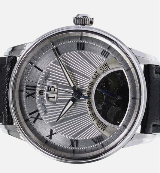Maurice Lacroix Masterpiece Automatic Men's Watch Steel Case With Leather Strap Authentic Luxury Timepiece