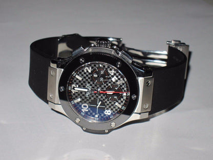 Hublot Big Bang 44 mm Automatic Men's Watch Steel Case With Rubber Strap Authentic Luxury Timepiece