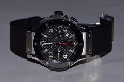 Hublot Big Bang 44 mm Automatic Men's Watch Steel Case With Rubber Strap Authentic Luxury Timepiece