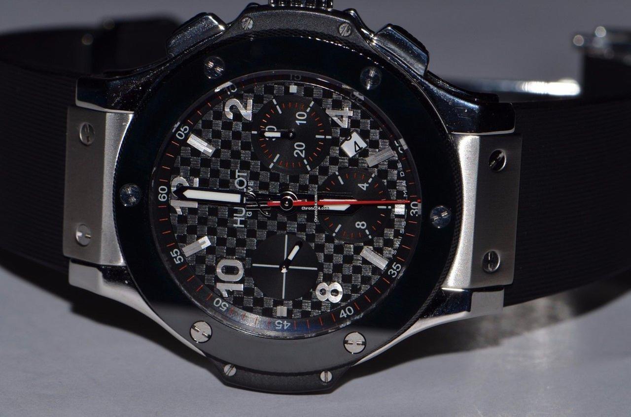 Hublot Big Bang 44 mm Automatic Men's Watch Steel Case With Rubber Strap Authentic Luxury Timepiece