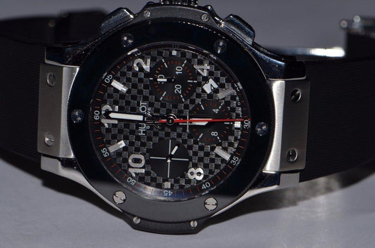 Hublot Big Bang 44 mm Automatic Men's Watch Steel Case With Rubber Strap Authentic Luxury Timepiece