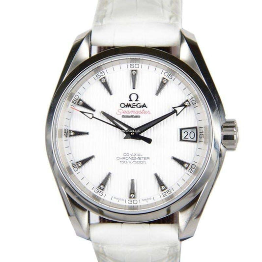 Omega Seamaster Aqua Terra Automatic Men's Watch Steel Case With Leather Strap Authentic Luxury Timepiece