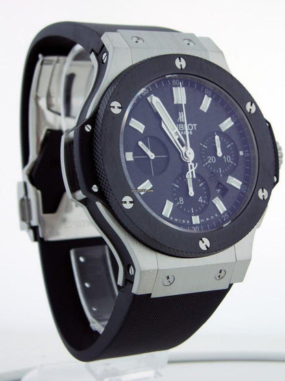 Hublot Big Bang 44 mm Automatic Men's Watch Steel Case With Rubber Strap Authentic Luxury Timepiece