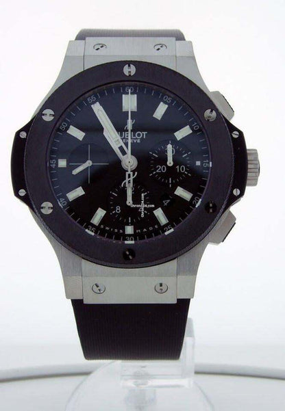 Hublot Big Bang 44 mm Automatic Men's Watch Steel Case With Rubber Strap Authentic Luxury Timepiece