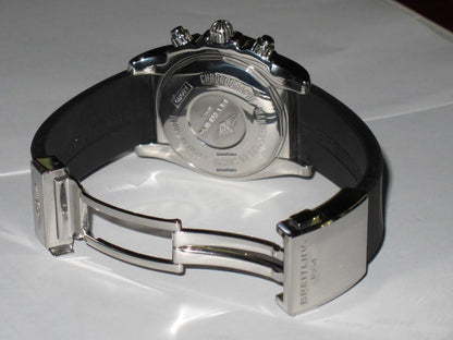 Breitling Chronomat Automatic Men's Watch Steel Case With Rubber Strap Authentic Luxury Timepiece