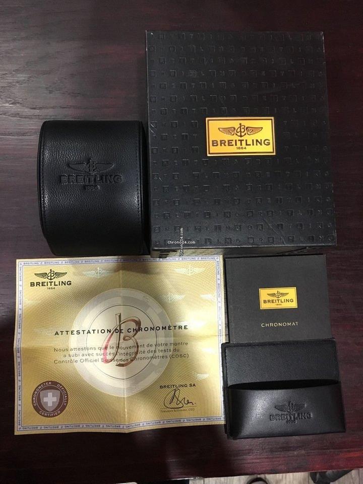 Breitling Chronomat Automatic Men's Watch Steel Case With Rubber Strap Authentic Luxury Timepiece