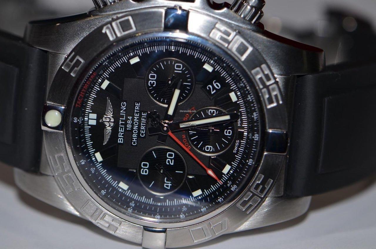 Breitling Chronomat Automatic Men's Watch Steel Case With Rubber Strap Authentic Luxury Timepiece