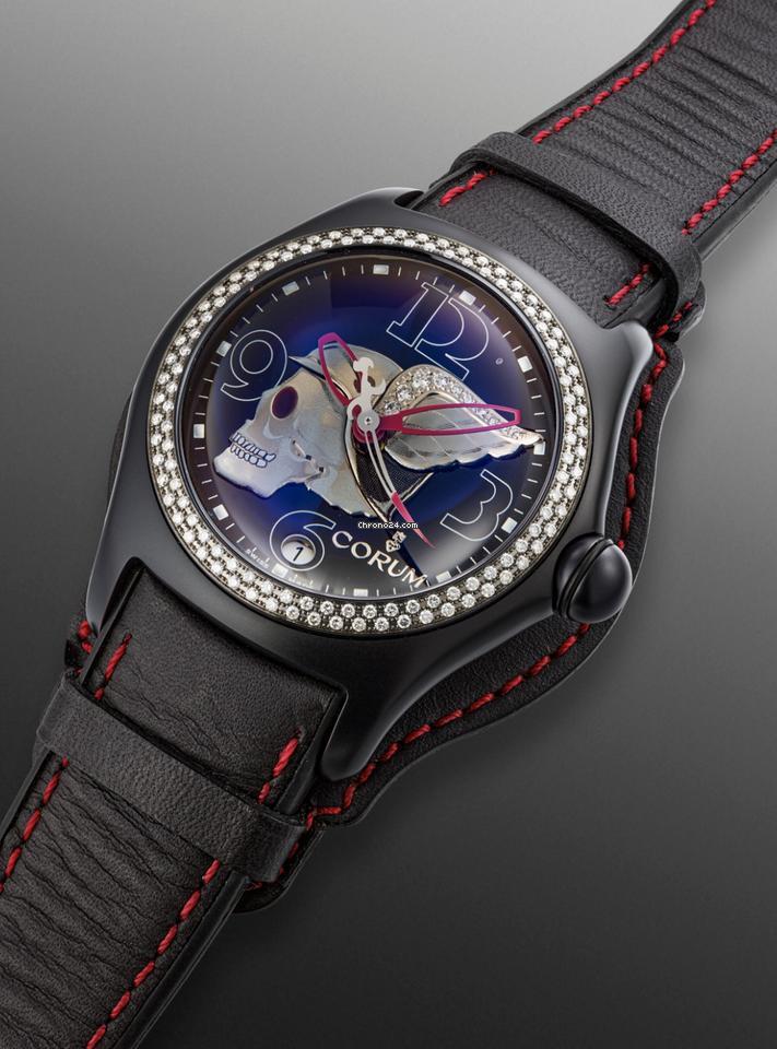 Corum Bubble Automatic Unisex Watch Steel Case With Leather Strap Authentic Luxury Timepiece