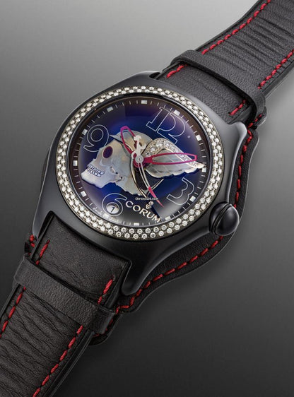 Corum Bubble Automatic Unisex Watch Steel Case With Leather Strap Authentic Luxury Timepiece