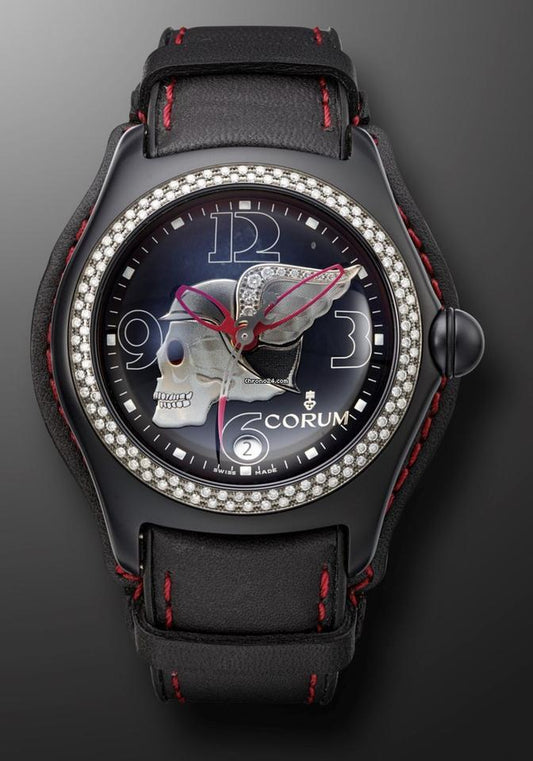 Corum Bubble Automatic Men's Watch Steel Case With Leather Strap Authentic Luxury Timepiece