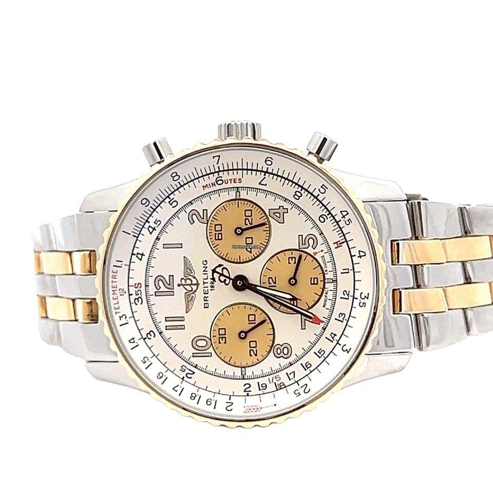Breitling Navitimer Automatic Men's Watch Steel Case With Gold/Steel Strap Authentic Luxury Timepiece