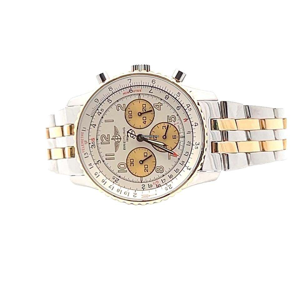 Breitling Navitimer Automatic Men's Watch Steel Case With Gold/Steel Strap Authentic Luxury Timepiece