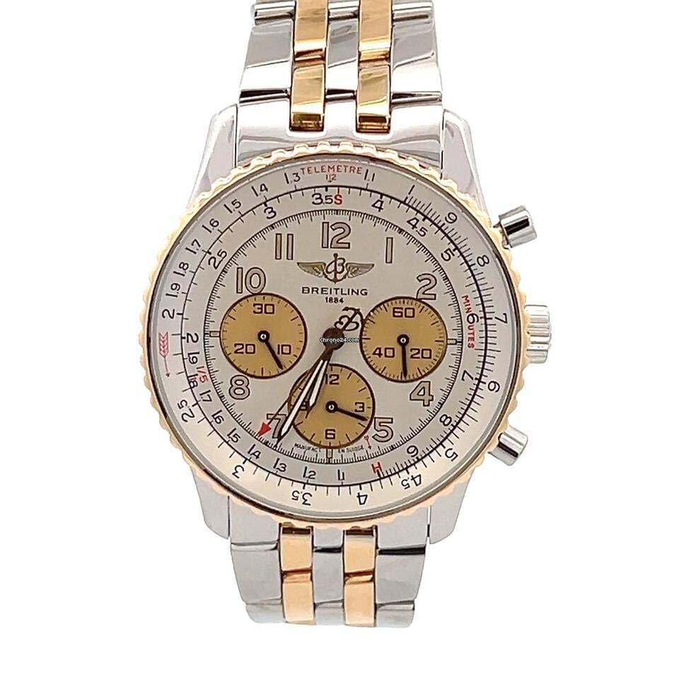 Breitling Navitimer Automatic Men's Watch Steel Case With Gold/Steel Strap Authentic Luxury Timepiece