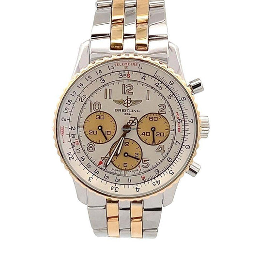 Breitling Navitimer Automatic Men's Watch Steel Case With Gold/Steel Strap Authentic Luxury Timepiece