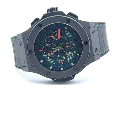 Hublot Big Bang Aero Bang Automatic Men's Watch Ceramic Case With Leather Strap Authentic Luxury Timepiece
