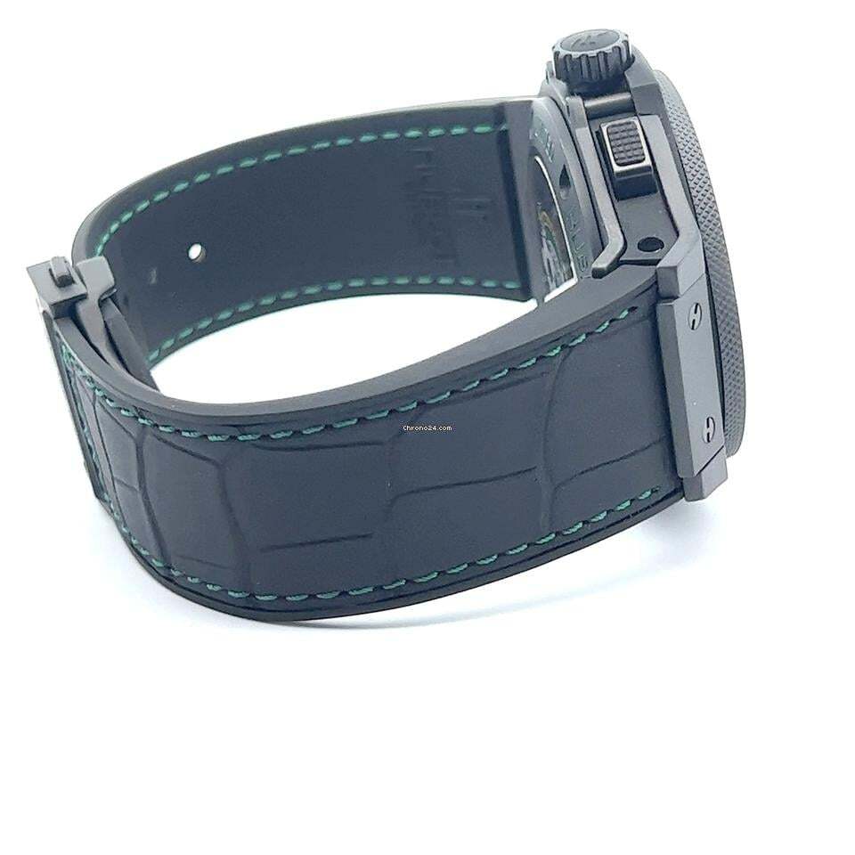 Hublot Big Bang Aero Bang Automatic Men's Watch Ceramic Case With Leather Strap Authentic Luxury Timepiece