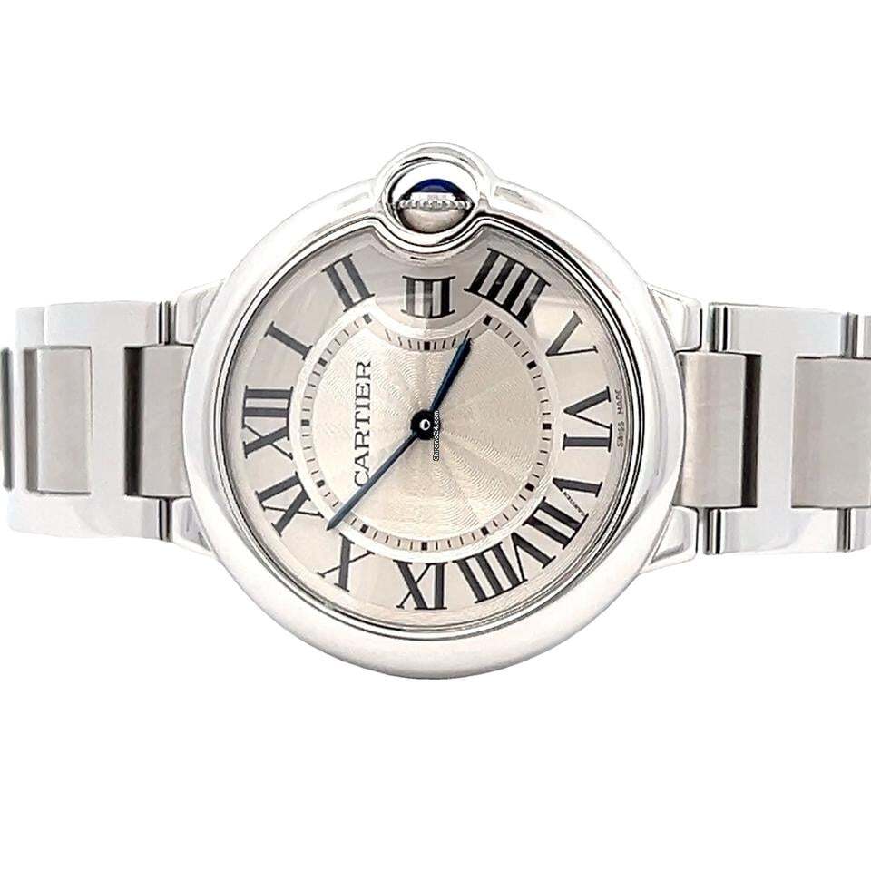 Cartier Ballon Bleu 36mm Quartz Women's Watch With Steel Case and Strap Authentic Luxury Timepiece