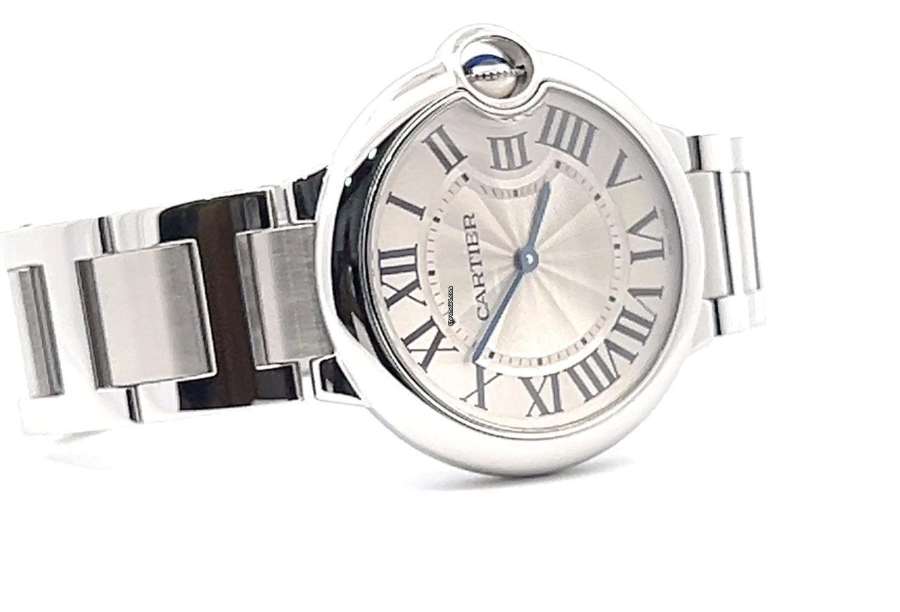 Cartier Ballon Bleu 36mm Quartz Women's Watch With Steel Case and Strap Authentic Luxury Timepiece