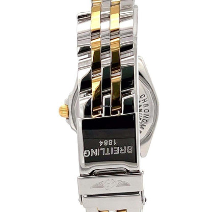 Breitling Quartz Men's Watch Steel Case With Gold/Steel Strap Authentic Luxury Timepiece