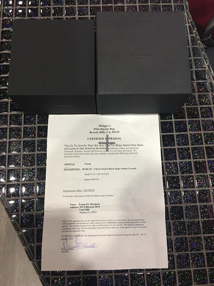 Hublot Classic Fusion Automatic Men's Watch Ceramic Case With Rubber Strap Authentic Luxury Timepiece