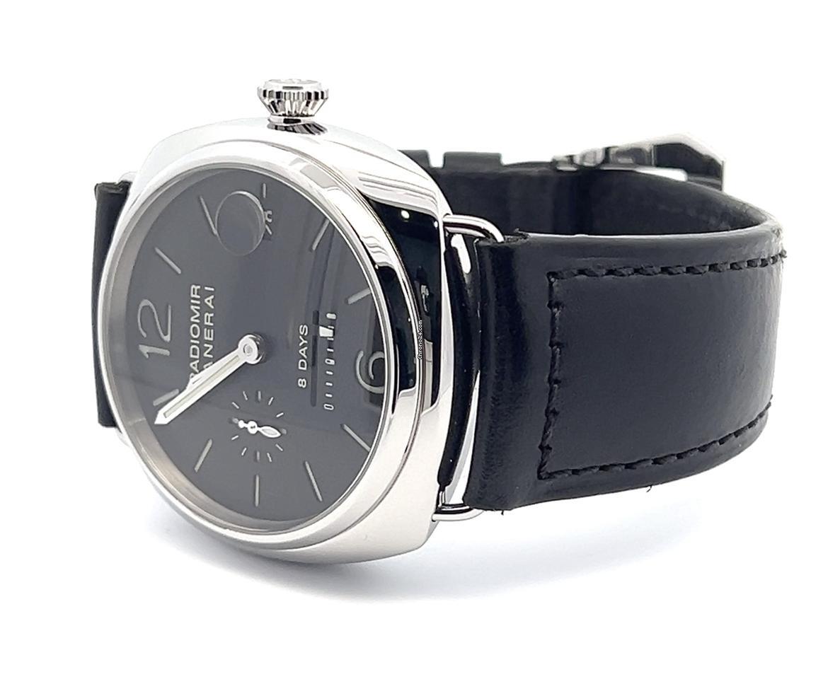 Panerai Radiomir 8 Days Manual winding Men's Watch Steel Case With Leather Strap Authentic Luxury Timepiece