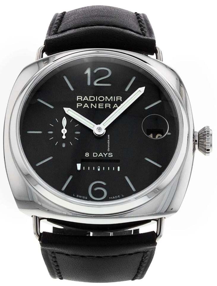 Panerai Radiomir 8 Days Manual winding Men's Watch Steel Case With Leather Strap Authentic Luxury Timepiece